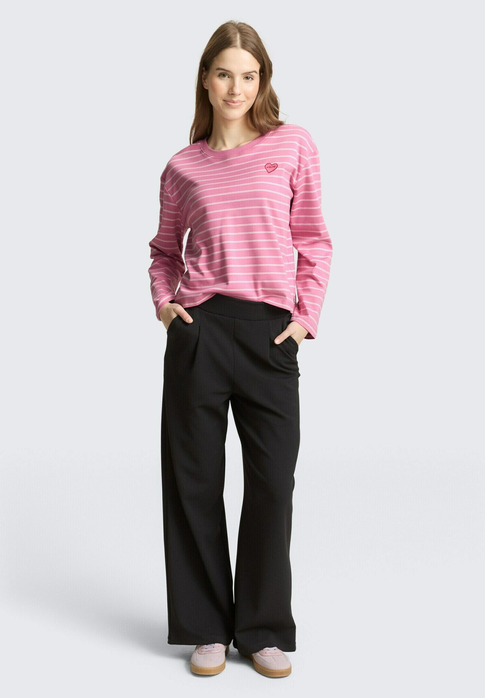 TOM TAILOR Denim Maglia Donna A Maniche 3/4, Struttura Popcorn, Slim Fit, Colore Unito, Vestibilità Comoda