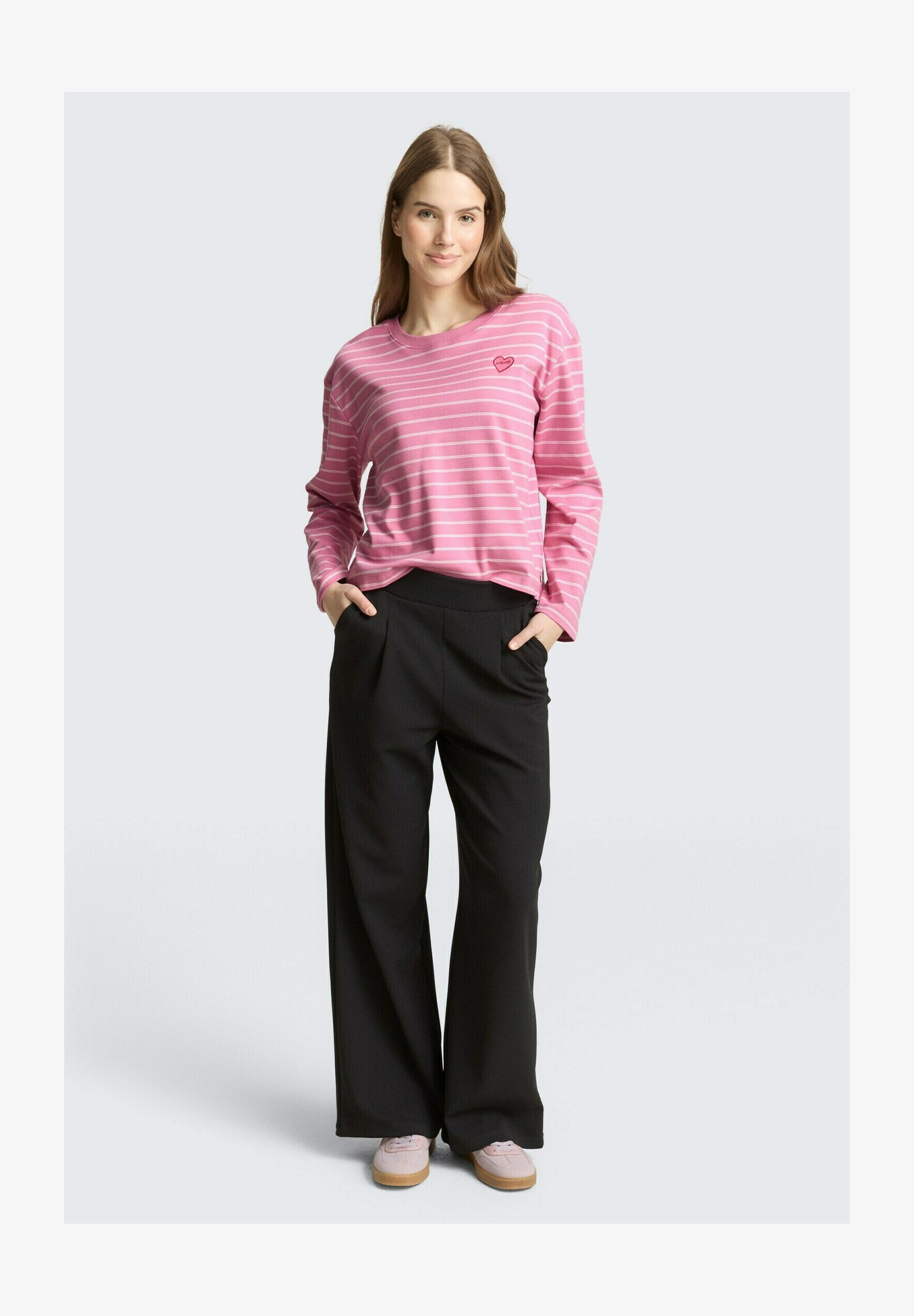 TOM TAILOR Denim Maglia Donna A Maniche 3/4, Struttura Popcorn, Slim Fit, Colore Unito, Vestibilità Comoda