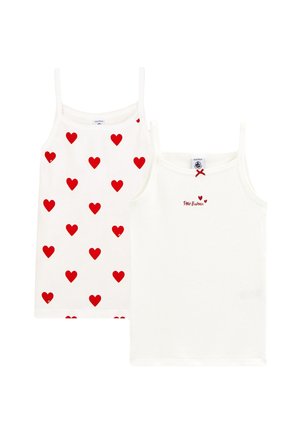 Petit Bateau HEART 2 PACK - Potkošulja - white/red