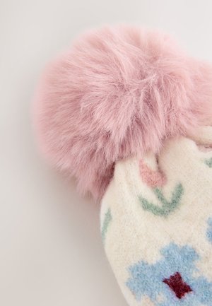 Next Beanie - neutral stampy flower