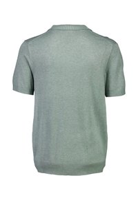 Kortärmad polo i ljusgrön, tillverkad av mjukt tyg. Har en ribbad krage och ärmslut. Slät textur med en klassisk passform.