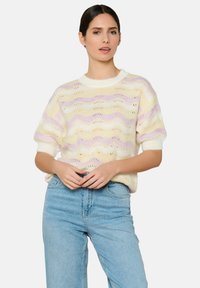 WITH BLOCK - T-Shirt print - vanilla white