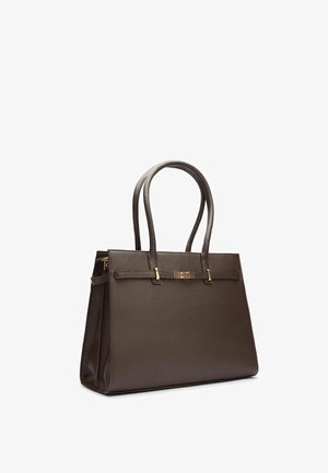 Manfield, MANFIELD DUNKELBRAUNER LEDER-SHOPPER - Sac à main - braun