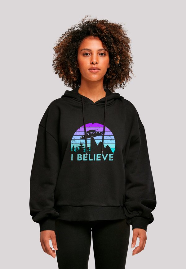 I BELIEVE UFO ALIEN SPACECRAFT RETRO - Kapuzenpullover - schwarz