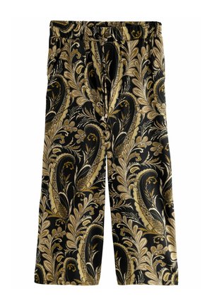 Next WIDE LEG - Kelnės - black gold paisley print