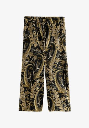 Next WIDE LEG - Kelnės - black gold paisley print