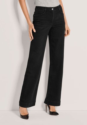 MADELEINE, MADELEINE HOSE WIDE-LEG-JEANS AUS POWERSTRETCH - Wide leg - black