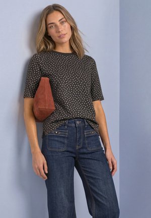 Street One, T-SHIRT WITH ROUND NECK AND PRINT - T-shirt imprimé - black coffee