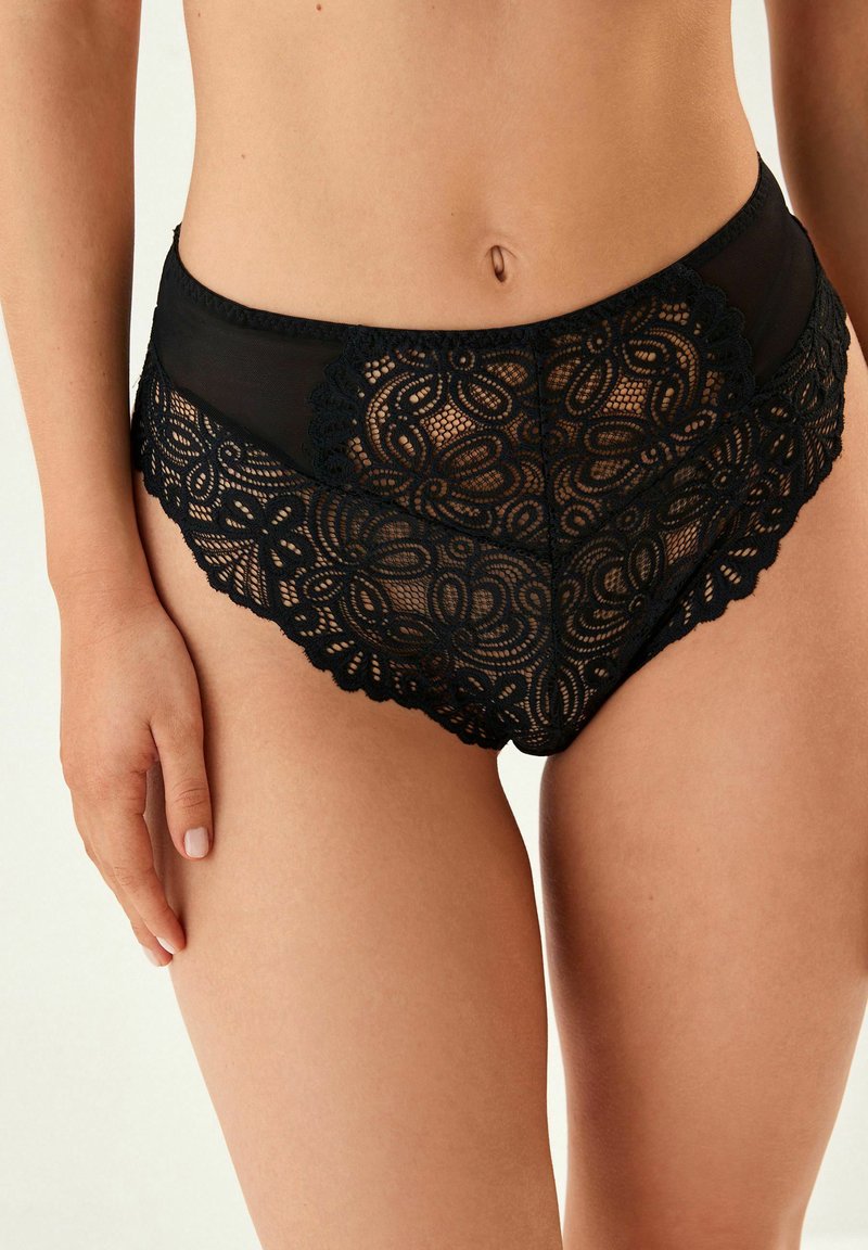 Next - HIGH WAIST - Trusser - black, Forstør