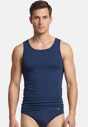 AMMANN, 3ER PACK UNTERHEMD DAY CLASSIC / JEANS FEINRIPP - Unterhemd/-shirt - dunkelblau-forst-anthrazit