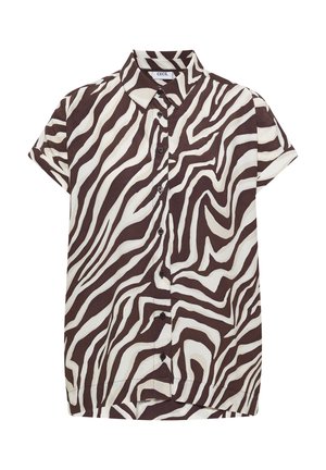 Cecil, KURZARM HEMDBLUSE MIT ZEBRA-PRINT - Chemisier - brown cacao