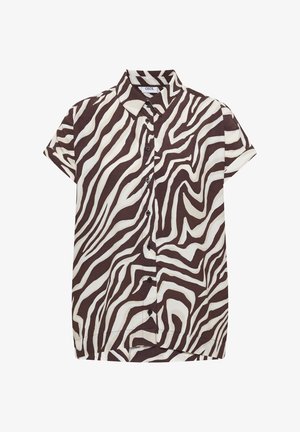 Cecil, KURZARM HEMDBLUSE MIT ZEBRA-PRINT - Chemisier - brown cacao