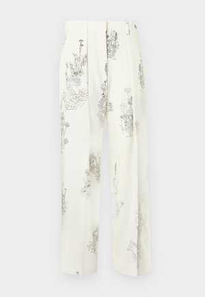WIDE LEG TROUSER - Pantaloni - off white/black