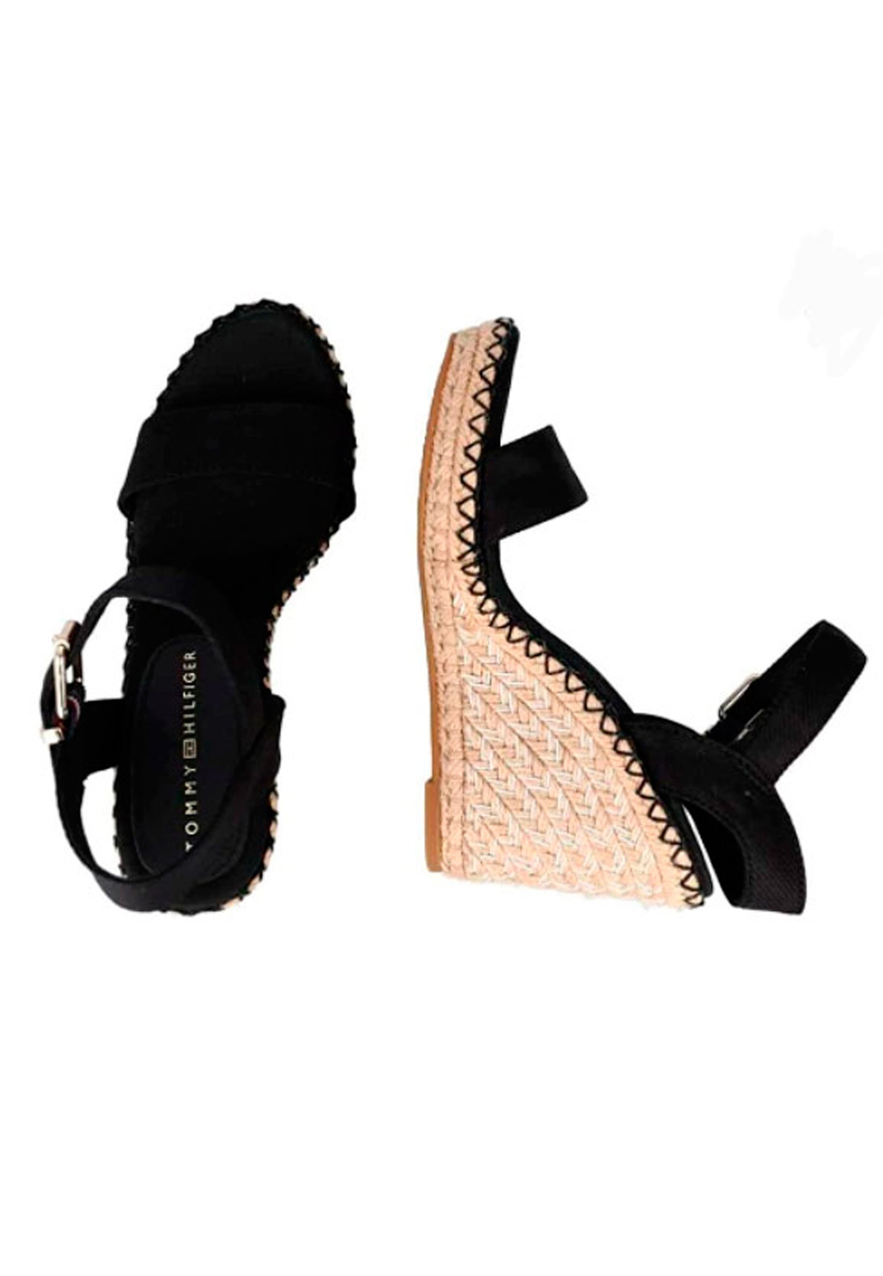 Tommy Hilfiger Sandalias de cuña - black/negro - Zalando.es