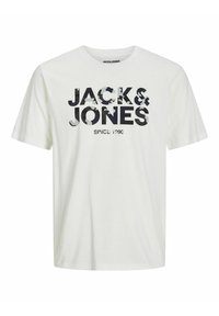 Jack & Jones LOGO RUNDHALS - T-shirt print - cloud dancer