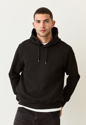 REGULAR FIT - DIAGONAL TEXTURED - Mikina - black