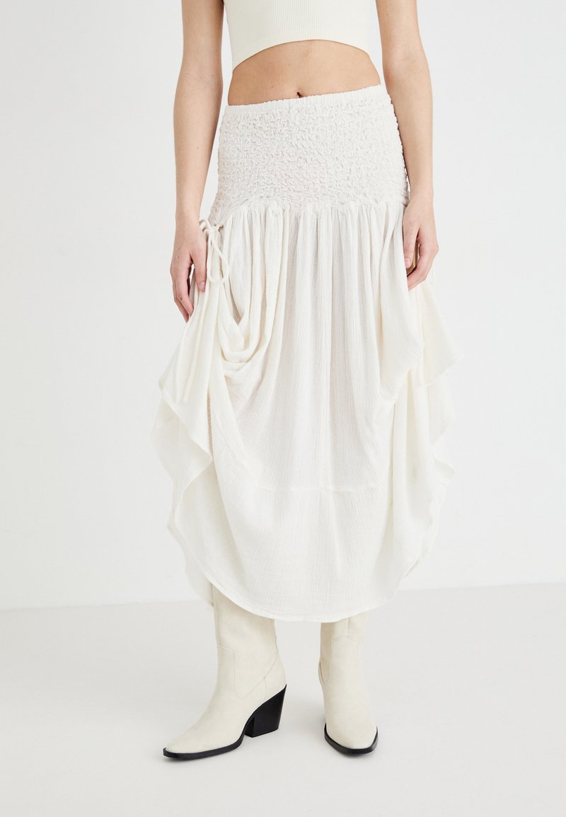 Free People PRAIRIE CONVERTIBLE SKIRT - Maxiskjørt - whisper white