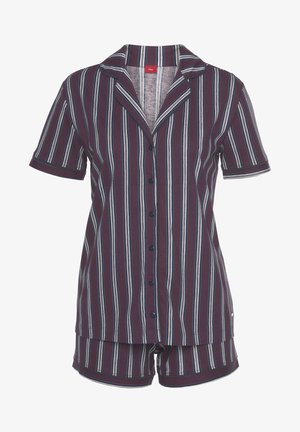 s.Oliver, SHORTY - Nachtwäsche Set - bordeaux gestreift