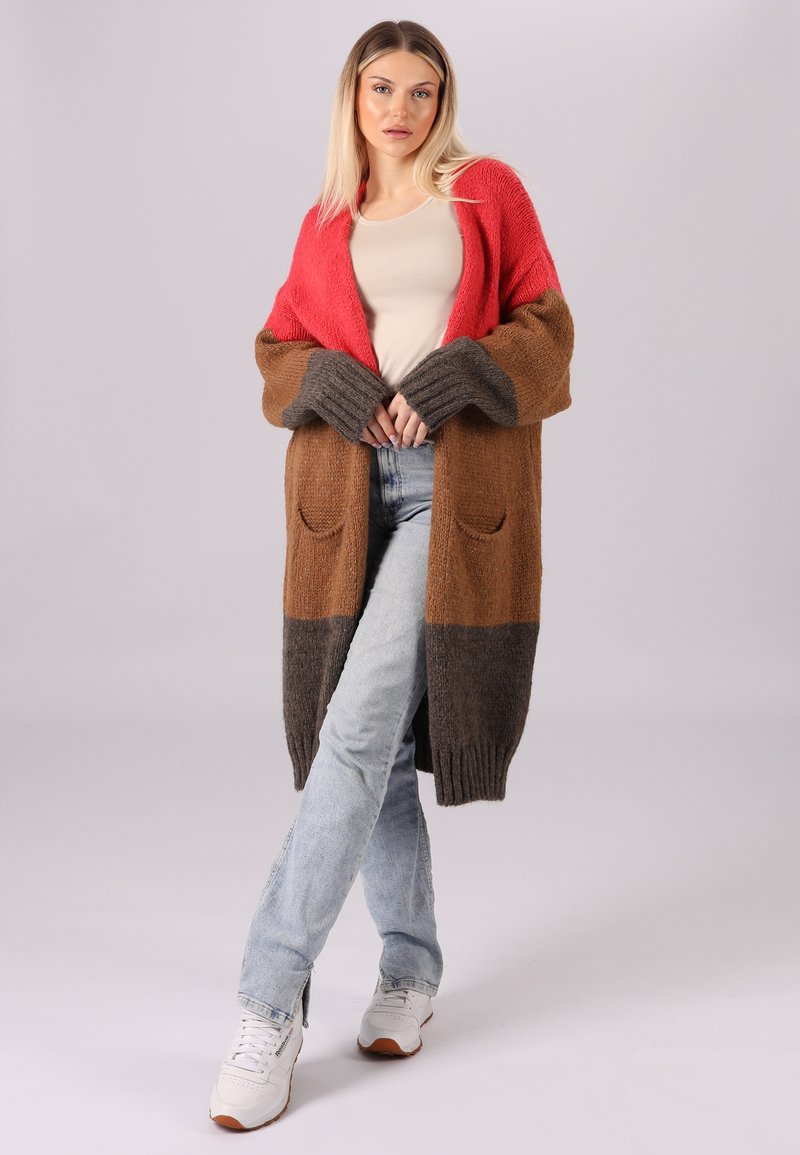 YC Fashion & Style PATCHWORK ONE-SIZE - Cardigan - lachs/brown - Zalando