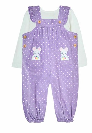 MOUSE APPLIQUÉ  SET - REGULAR FIT - Hängselbyxor - lilac
