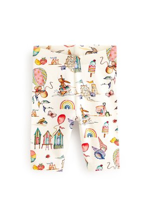 PRINTED CROPPED - Legíny - cream bunny holiday