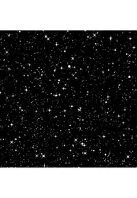 Fond noir rempli d'étoiles blanches dispersées de différentes tailles, créant un motif céleste uniforme. Pas de textures ou d'accents notables.
