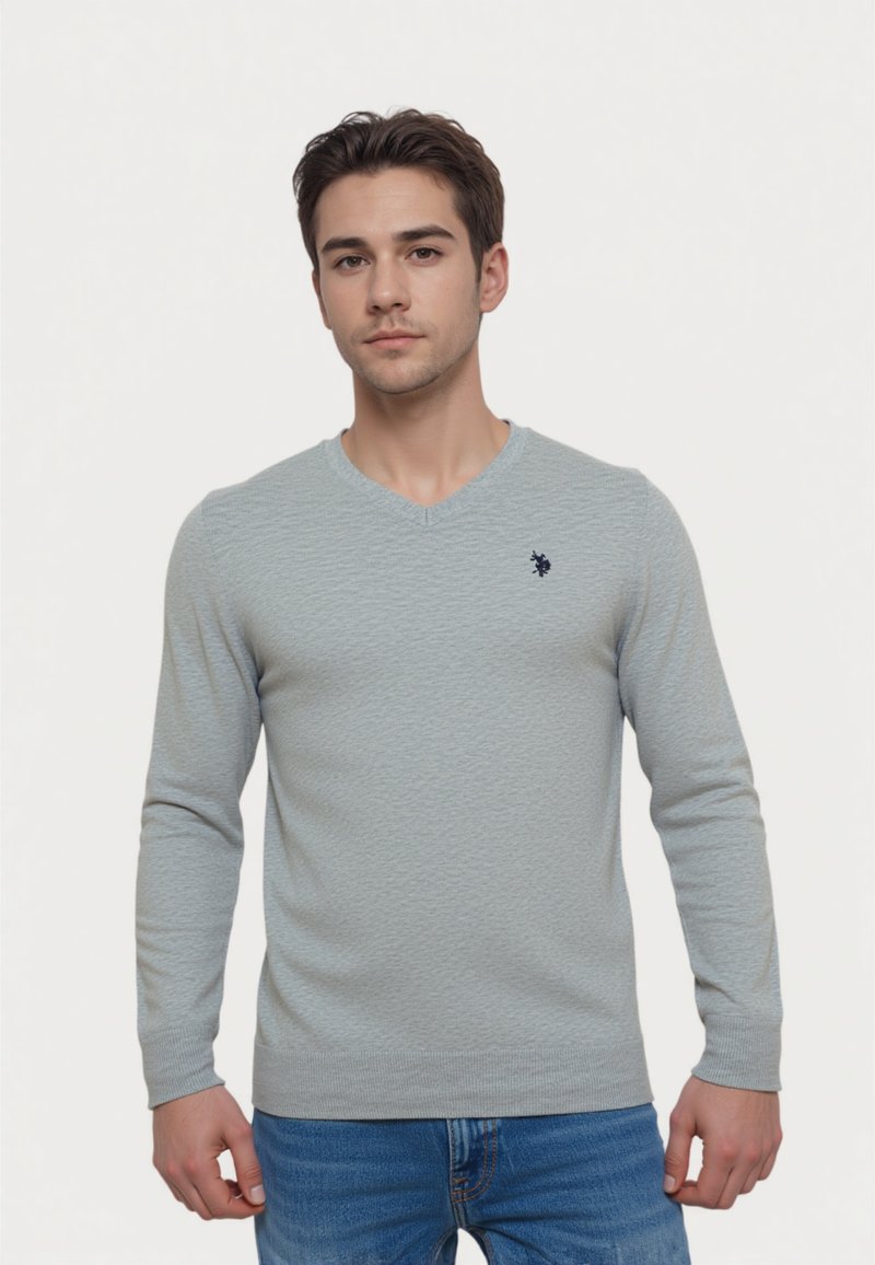 U.S. Polo Assn. V-NECK - Pulóver - grau