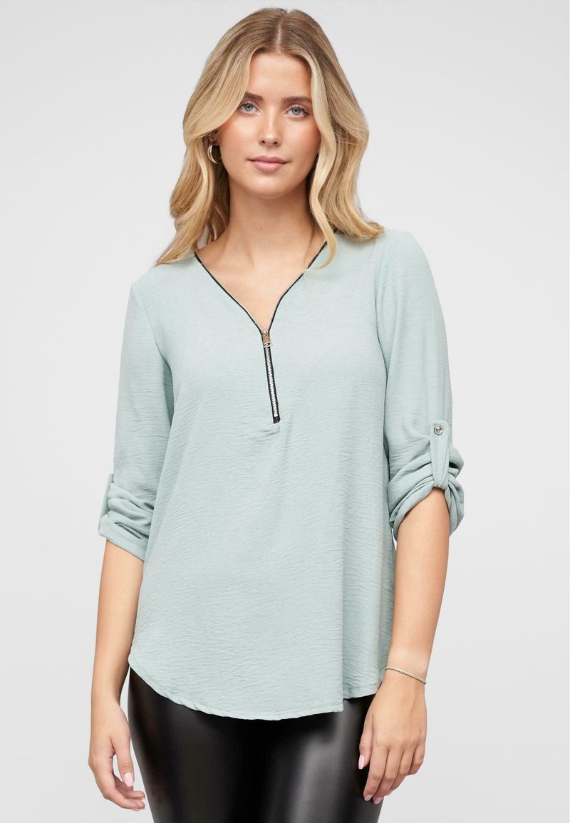 Cloud 5ive MIT TURN-UP-ÄRMELN UND ZIPPER - Bluza - green