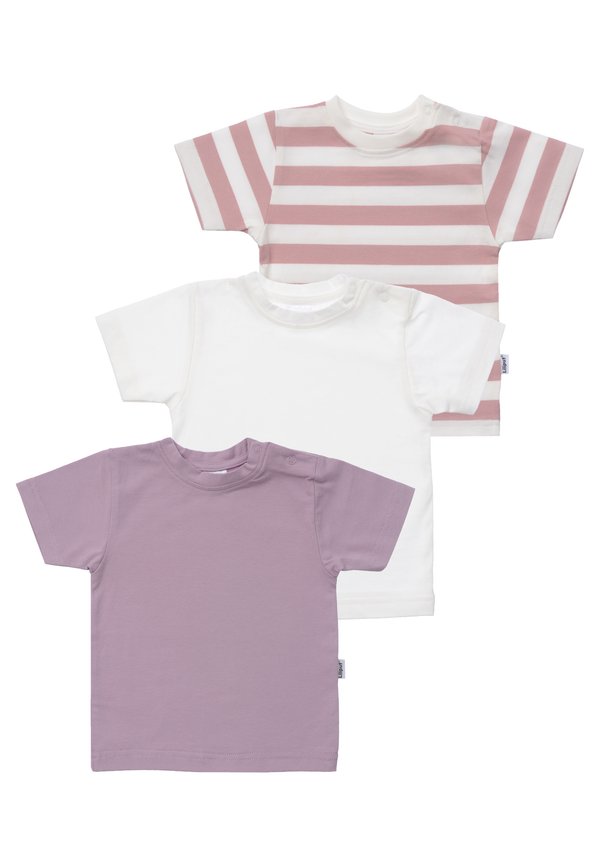 3 PACK - T-Shirt print - lila weiss