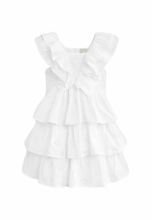 FRILLED BRODERIE REGULAR FIT - Kokteilikleit/peokleit - white