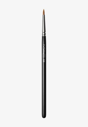 Black makeup brush with a thin, pointed tip, chrome ferrule, and a matte handle; marked with "MAC 209" for precision application.