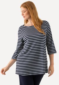 Ulla Popken RAYÉ EN PIMA ENCOLURE BATEAU ET MANCHES - Longsleeve - black