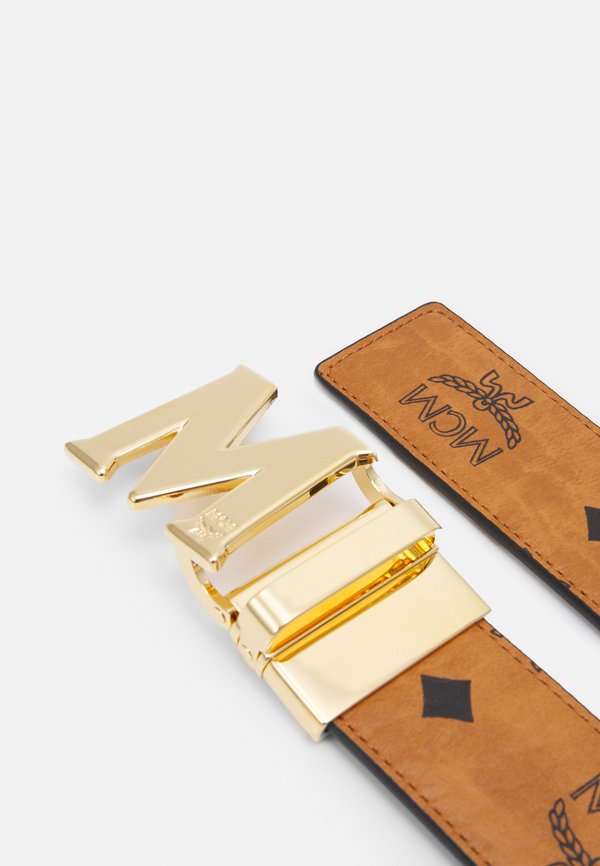 CLAUS M REVERSIBLE BELT 1.5" IN VISETOS - Belt - cognac3