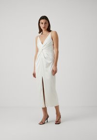Abercrombie & Fitch COWL NECK MIDI DRESS - Koktailové šaty/večierkové šaty - snow white