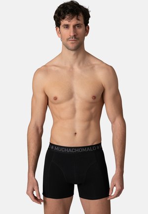 MUCHACHOMALO, MEN 3-PACK BOXER SHORTS PRINT/SOLID - Lange Boxershorts - black