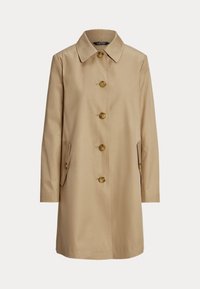 HOODED COTTON BLEND BALMACAAN COAT - Īss mētelis - birch tan