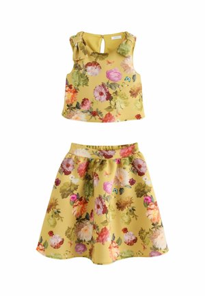 Next FLORAL SCUBA BLOUSE AND SKIRT SET - sukňa v tvare A - yellow ochre