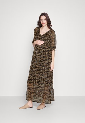 ONLY MATERNITY OLMISLA  ANKLE DRESS  - Μάξι φόρεμα - black/beige