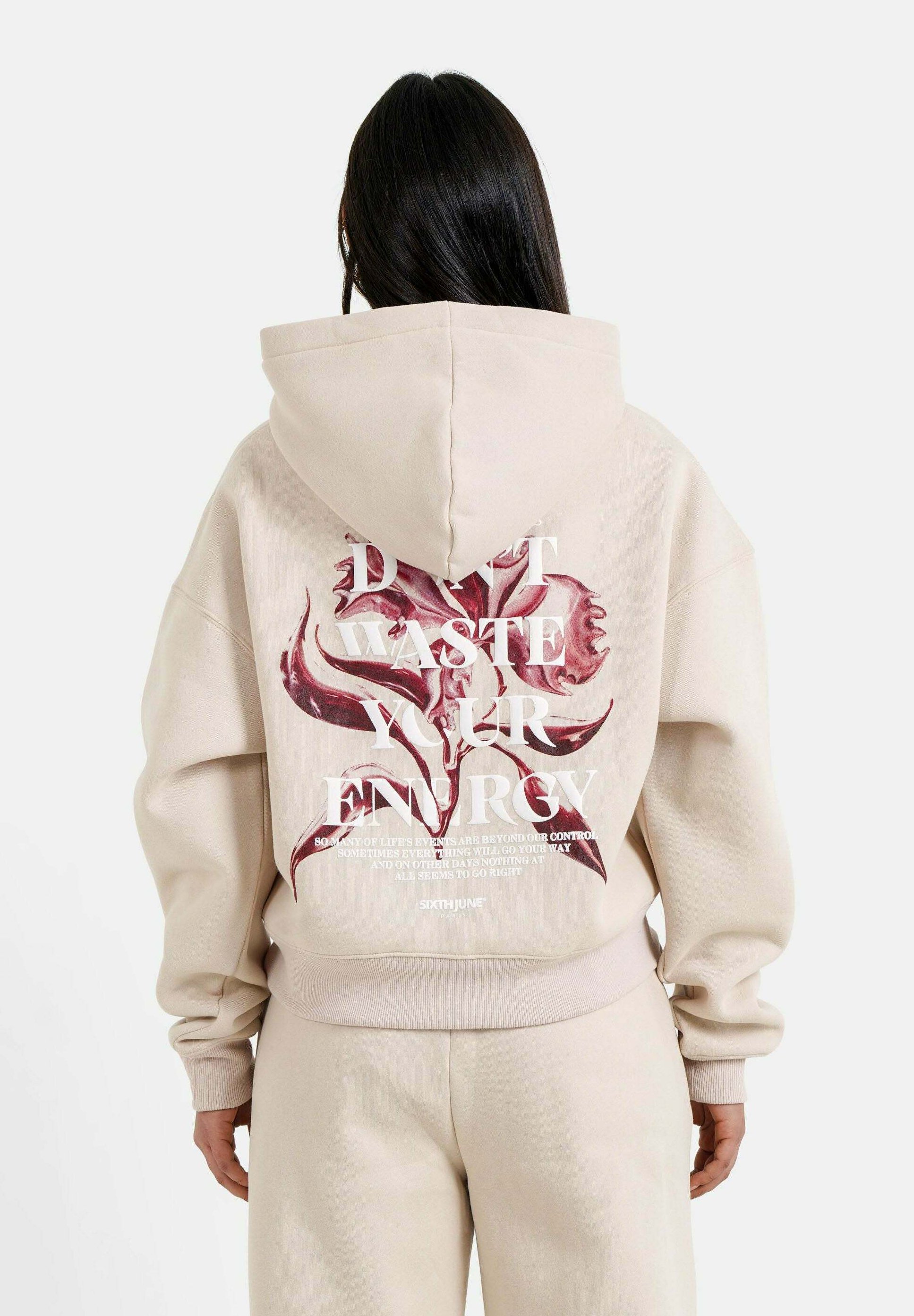 Sixth June FLOWER Sweat à capuche beige