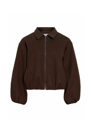 VILA, JACKET VIBALOU ZIPPER - Veste polaire - coffee bean
