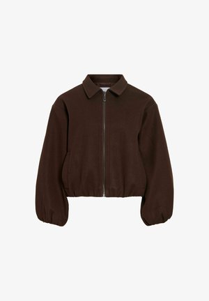 VILA, JACKET VIBALOU ZIPPER - Jas - coffee bean
