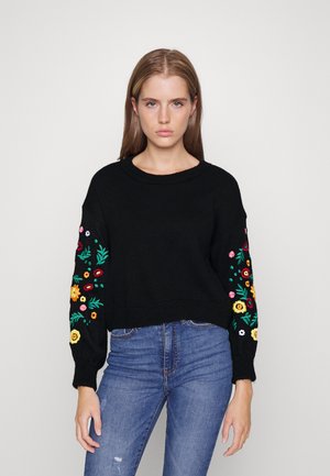 ONLY ONLBROOKE O NECK FLOWER NOOS - Sweater - windsor wine/rood ONLY ONLBROOKE O NECK FLOWER NOOS - Sweater - windsor wine/rood