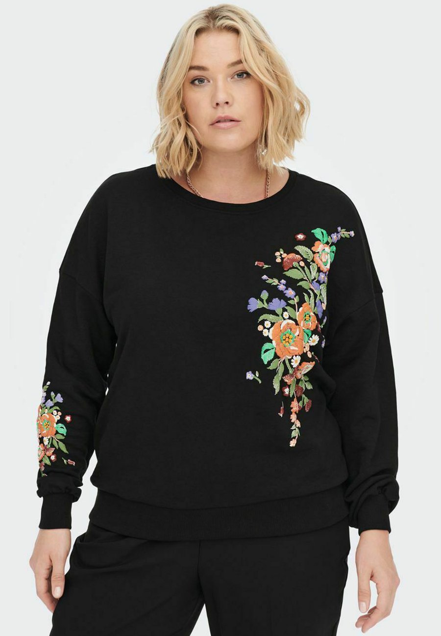 ONLY Carmakoma Sweatshirts - black/sort 