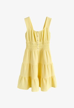 Next, REGULAR FIT - SLEEVELESS TEXTURED JERSEY MINI DRESS . - Skjortekjole - yellow
