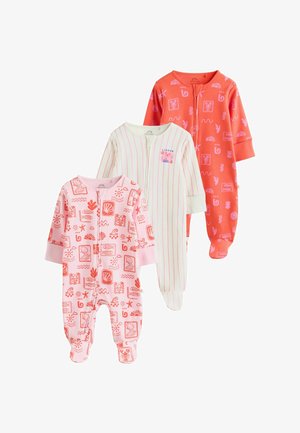 Next, REGULAR FIT - BABY SLEEPSUITS 3 PACK . - Overal na spanie - red pink