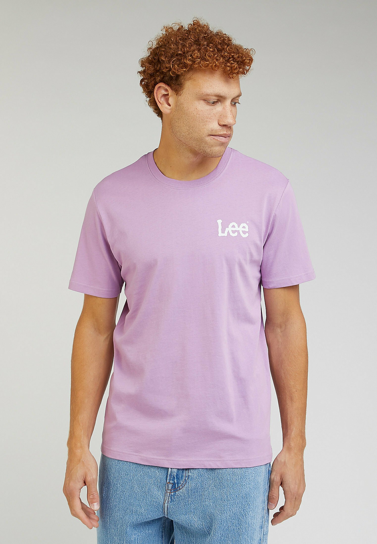 Lee Herren T-Shirt Medium Wobbly – 100% Baumwolle Basic Shirt In Ecru