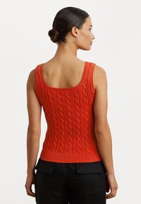 Lauren Ralph Lauren Cable Knit Sleeveless Jumper - Top - bright vermilion