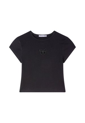 Terranova, CROP SOGG LASERATO - T-shirt con stampa - nero