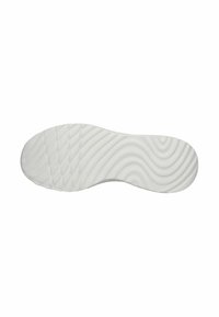 Semelle intérieure en caoutchouc blanc avec une texture ondulée et des rainures de traction, présentant une forme anatomique pour le confort et le soutien.