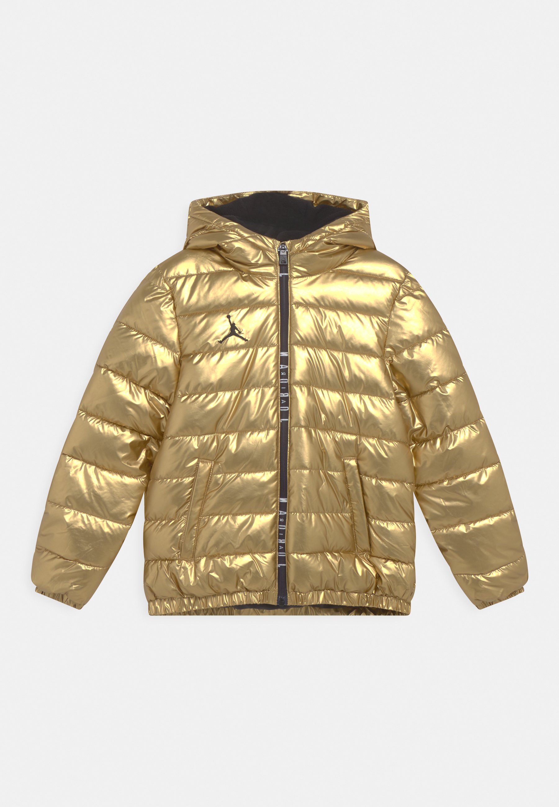 metallic gold puffer jacket